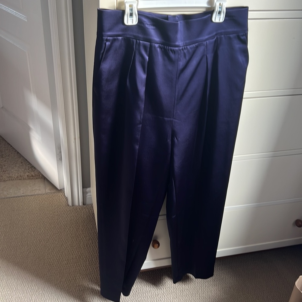 RESERVED Europe purple satin trouser size 8